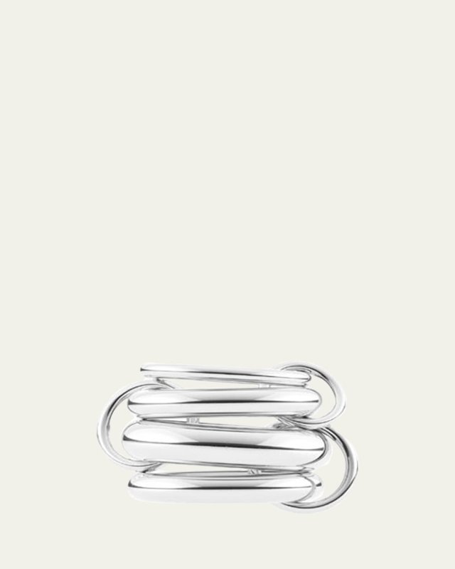 Aquarius Petite Sterling Silver 4-Linked Ring